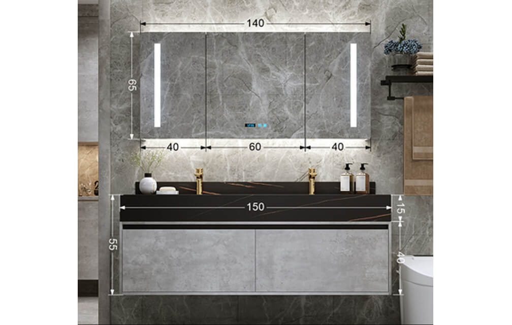 Marble-Effect Porcelain Countertop for Bathroom Vanities