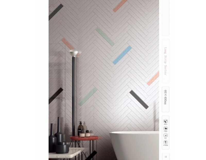 subway tile-2.4X16 Long rectangle subway tile herringbone backsplash