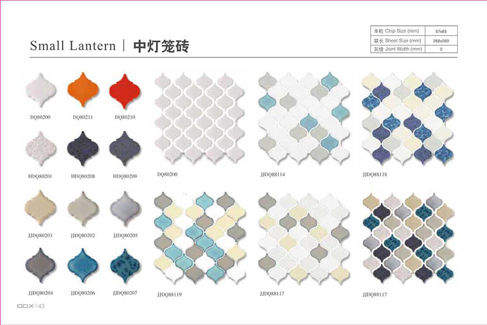 mosaic tile-Mystic lantern porcelain and marble mosaic