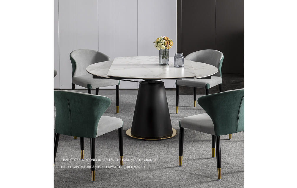 dining table-Modern simplicity  adjustable round ceramic extending  dining table