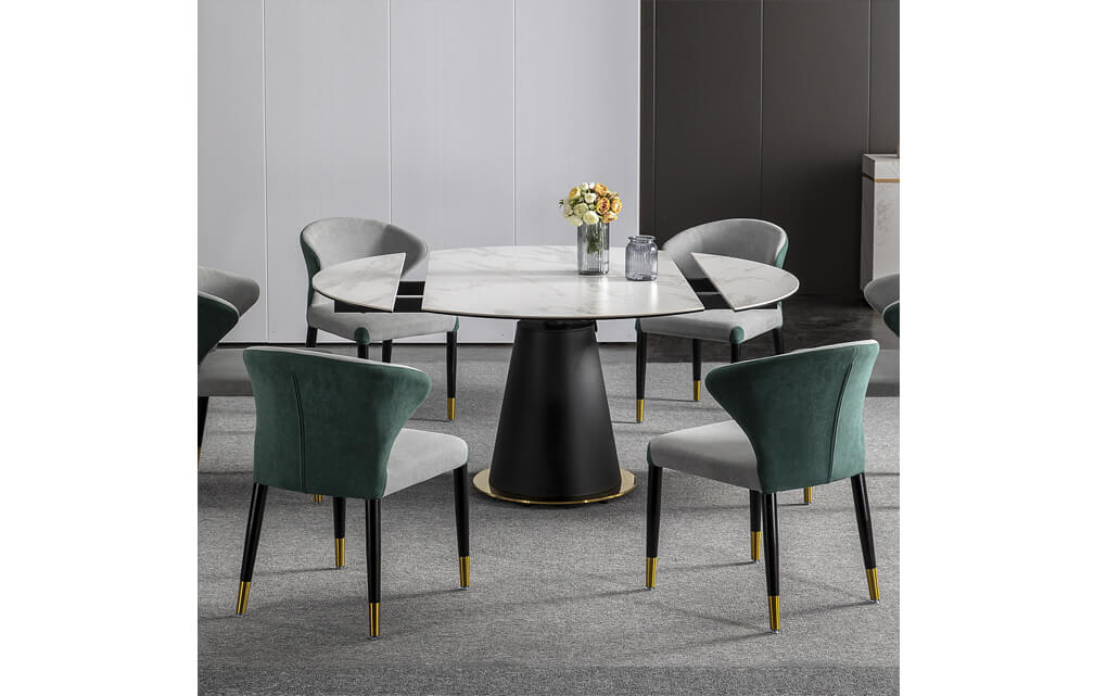 dining table-Modern simplicity  adjustable round ceramic extending  dining table