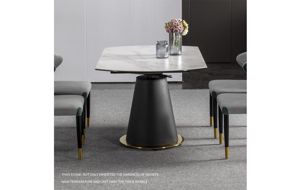 dining table-Modern simplicity  adjustable round ceramic extending  dining table