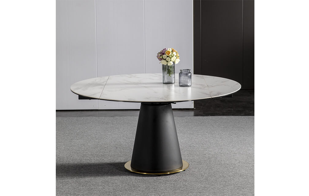 dining table-Modern simplicity  adjustable round ceramic extending  dining table