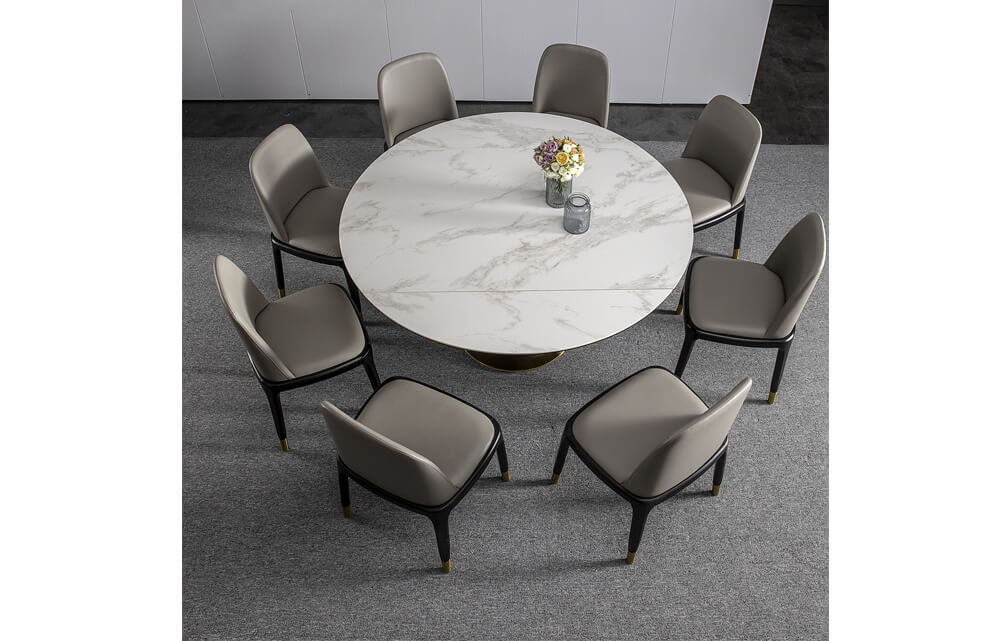 dining table-Modern simplicity  adjustable round ceramic extending  dining table