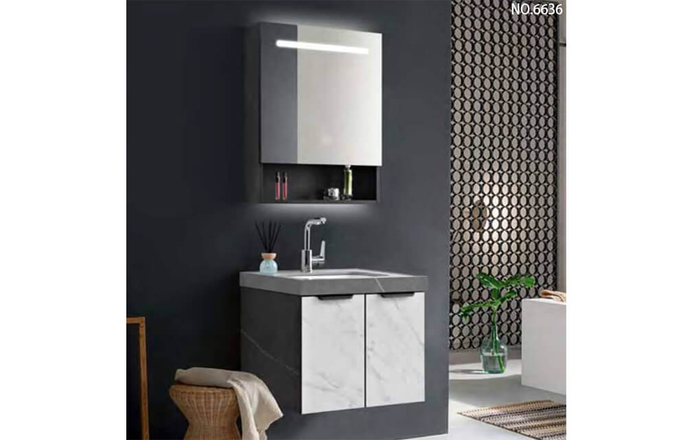 Custom Honed Sintered Stone Bathroom Furniture Cabinet Bathroom Vanity