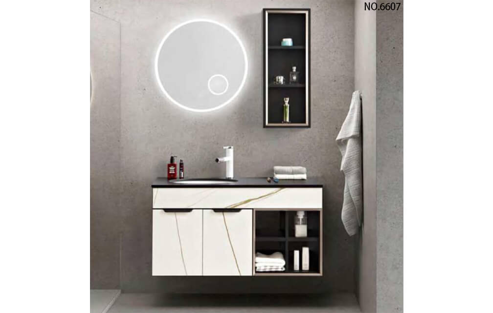 Custom Honed Sintered Stone Bathroom Furniture Cabinet Bathroom Vanity